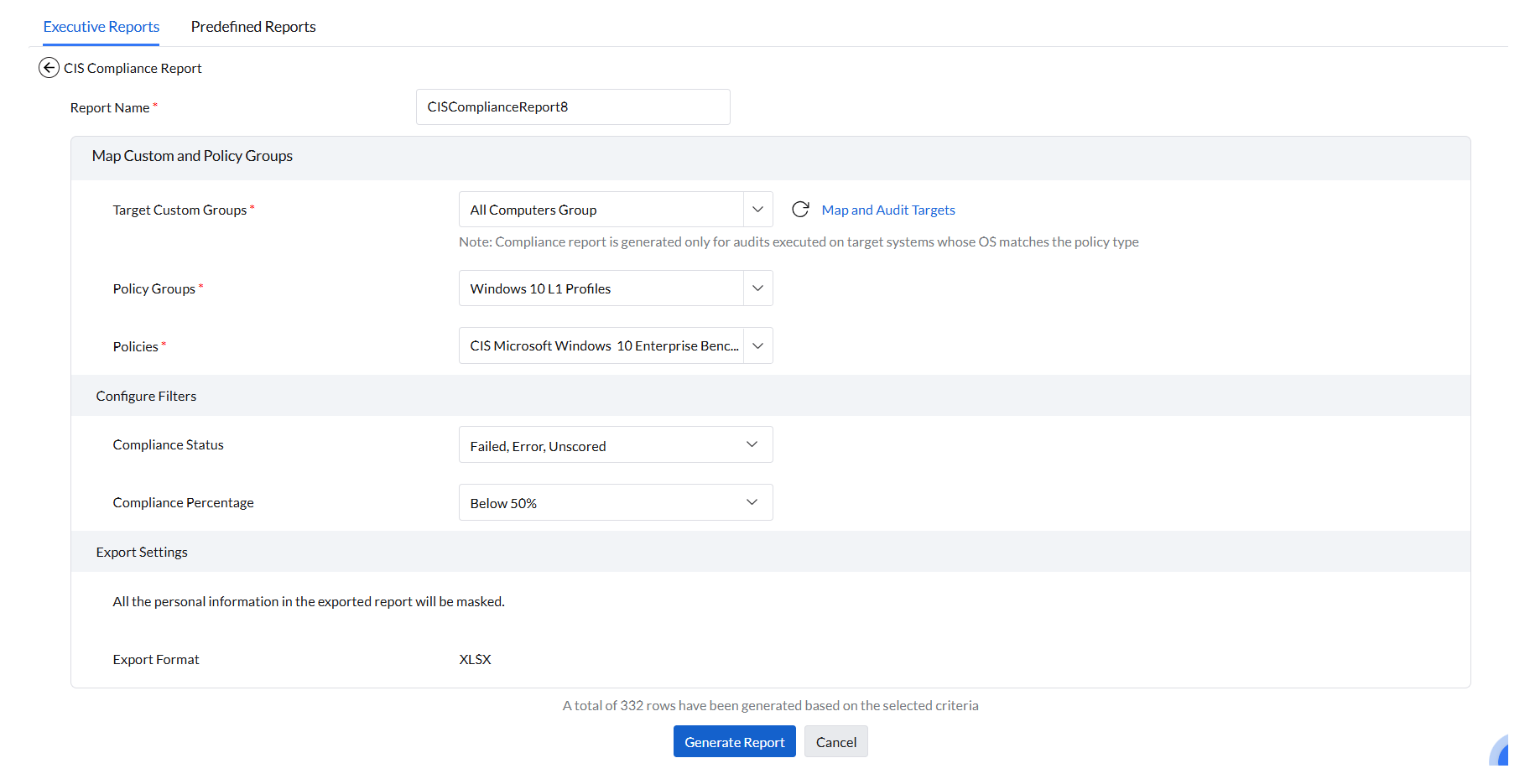 Executive Reports: CIS Compliance Report Executive Reports: CIS Compliance Report
