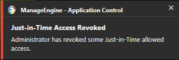 JIT Access Revoked notification