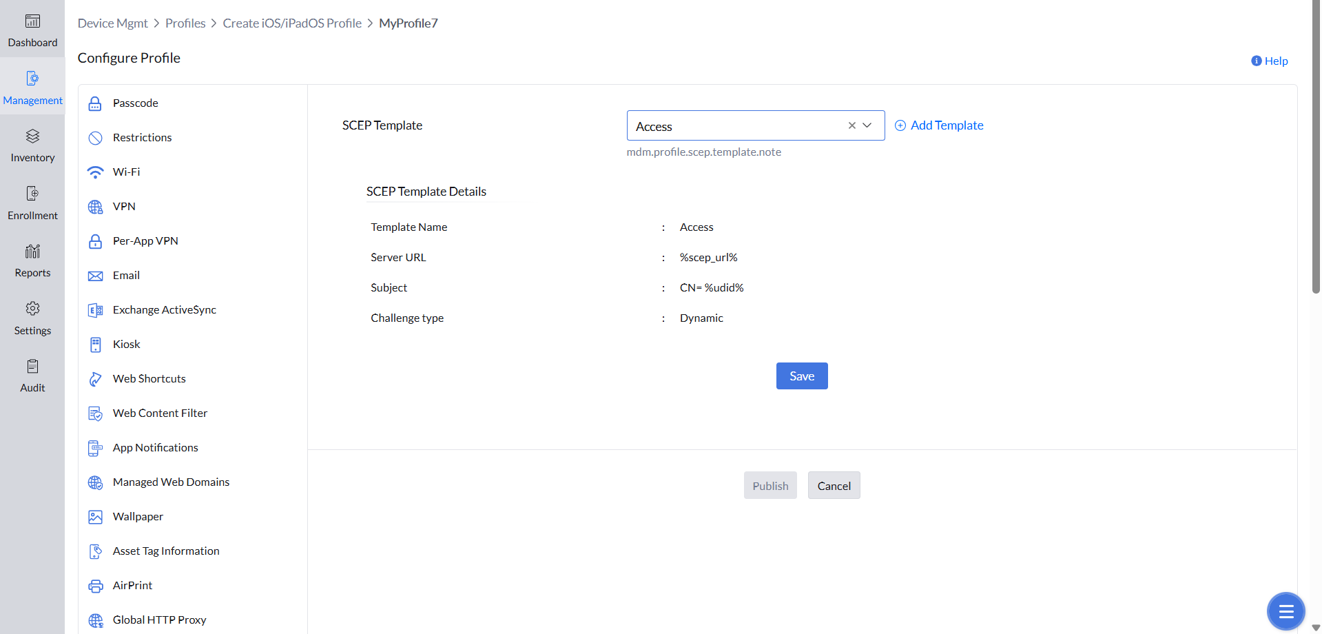 SCEP Template