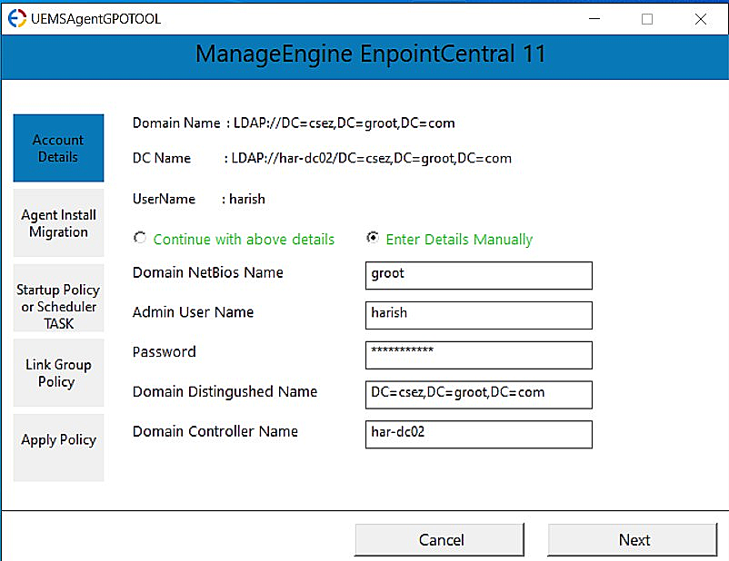 enter details manually