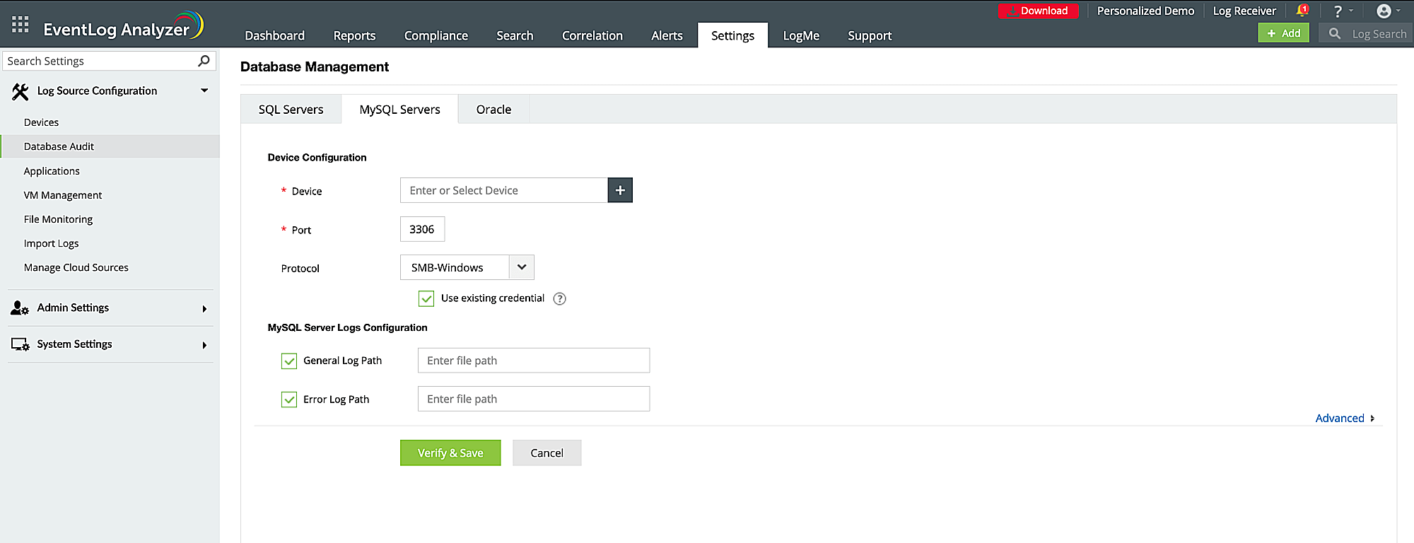 Carry out database activity monitoring