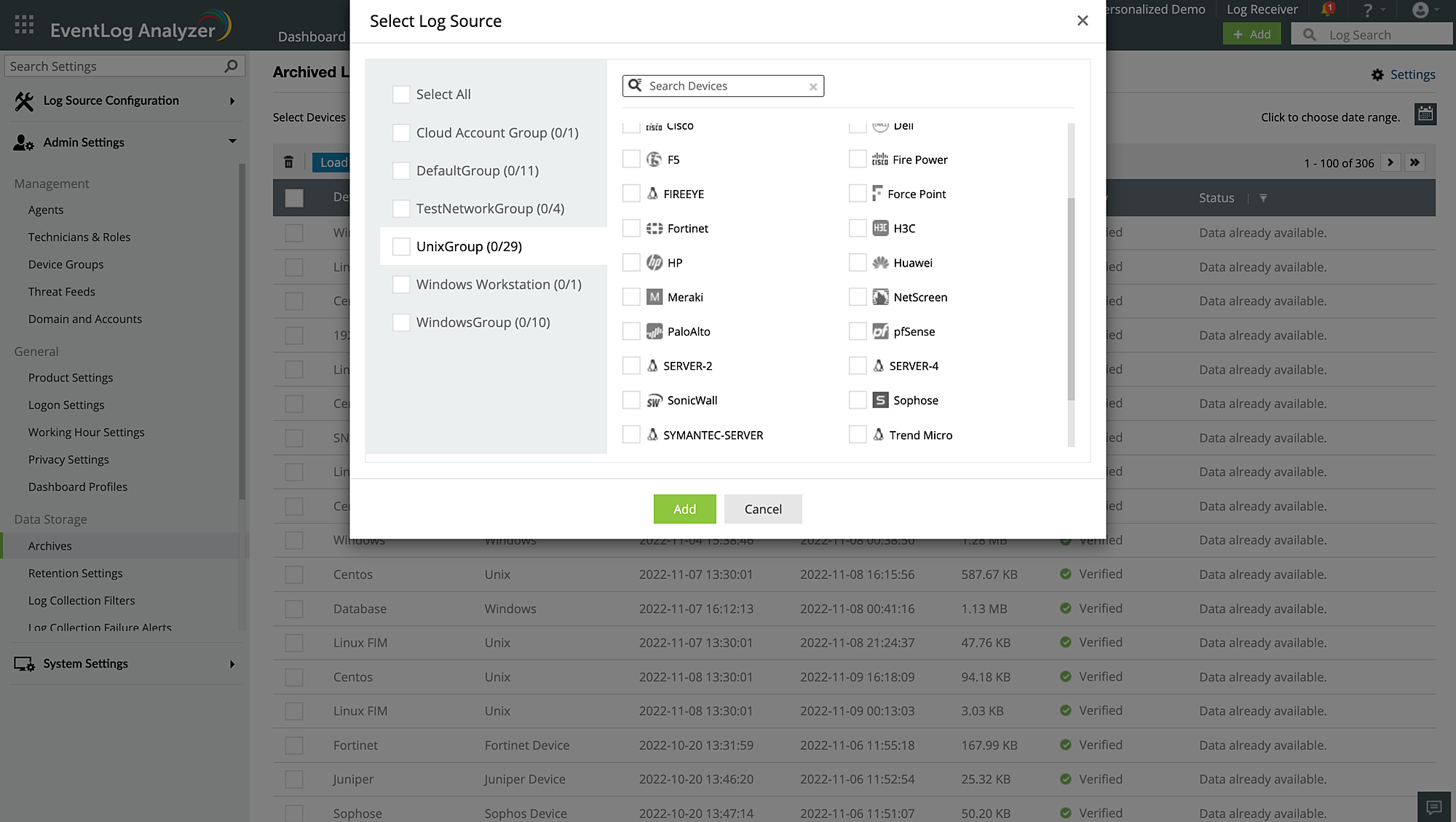 Log archiving