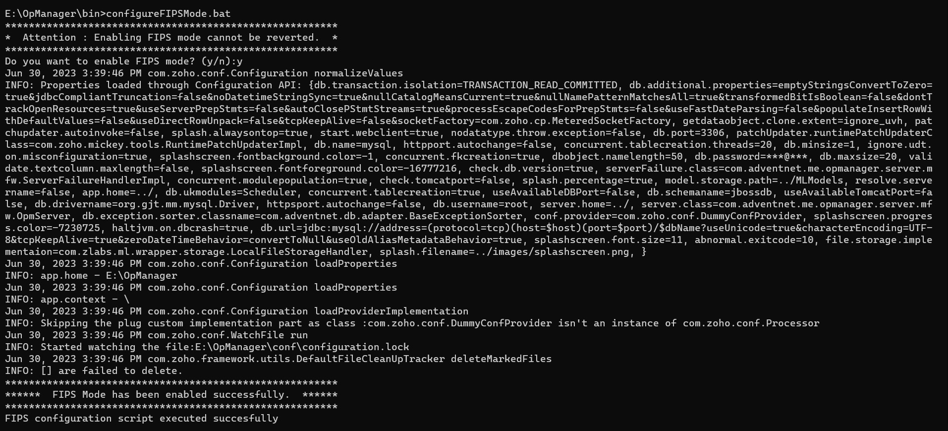 FIPs compliance in Firewall Analyzer: FIPS mode in command prompt