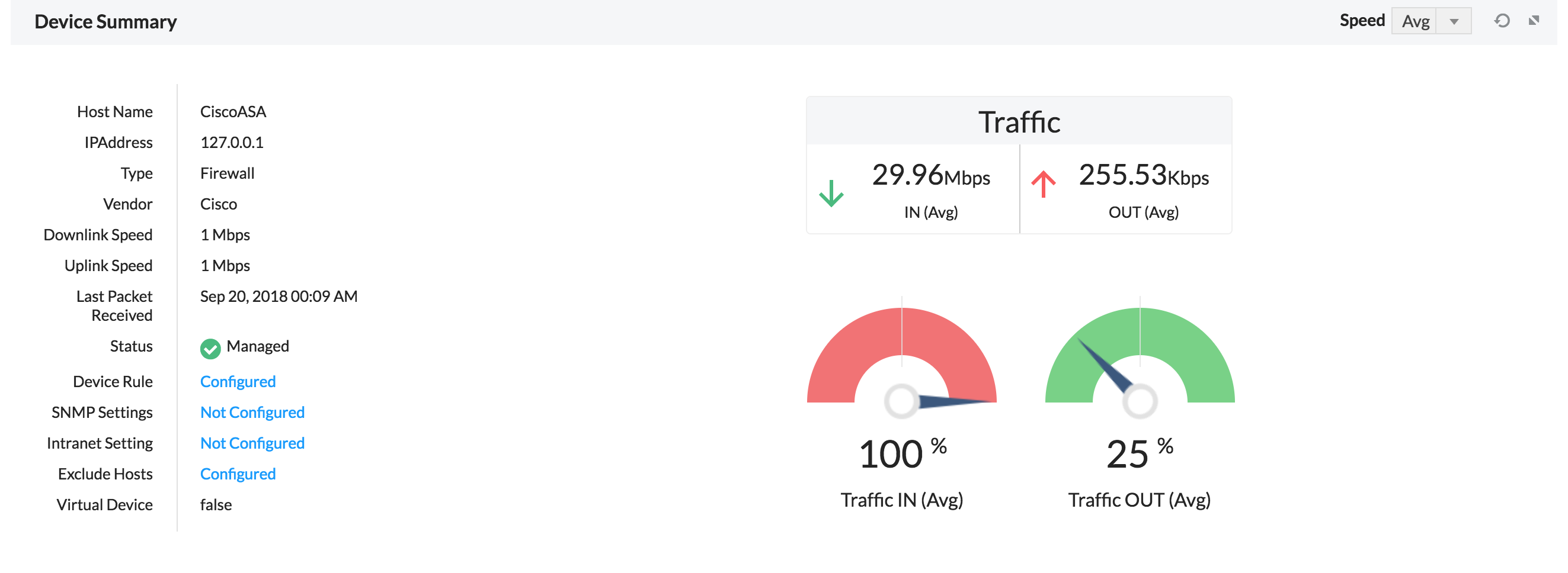 Inventory devices in Firewall Analyzer: Summary