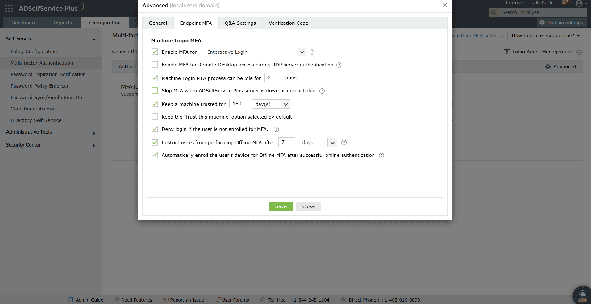 Policy-based RDP, UAC, and system unlocks MFA configuration for local user MFA