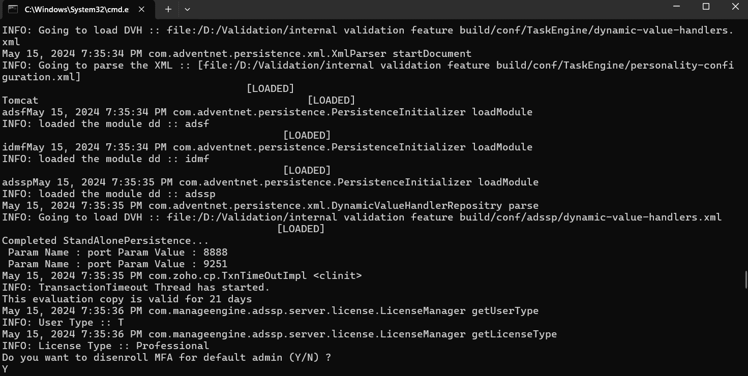 Primary authentication credentials