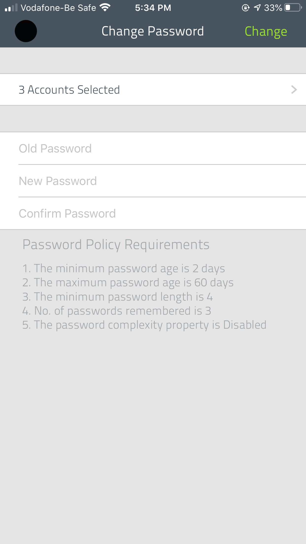 Mobile password policy enforcer overview