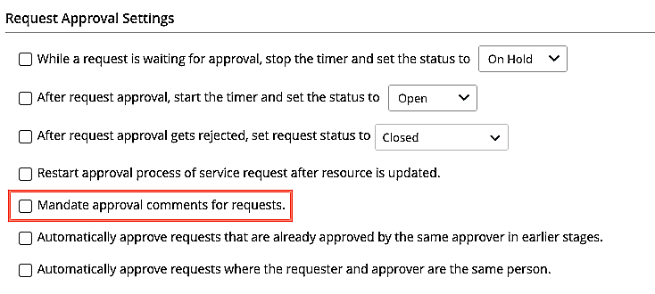 Request Approval Settings