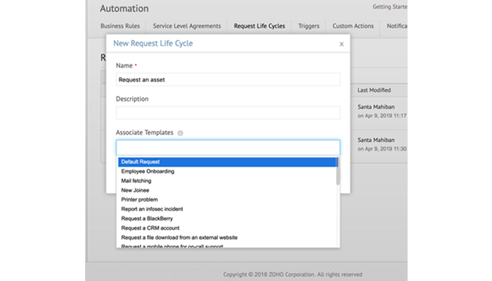 Associate Request life cycle