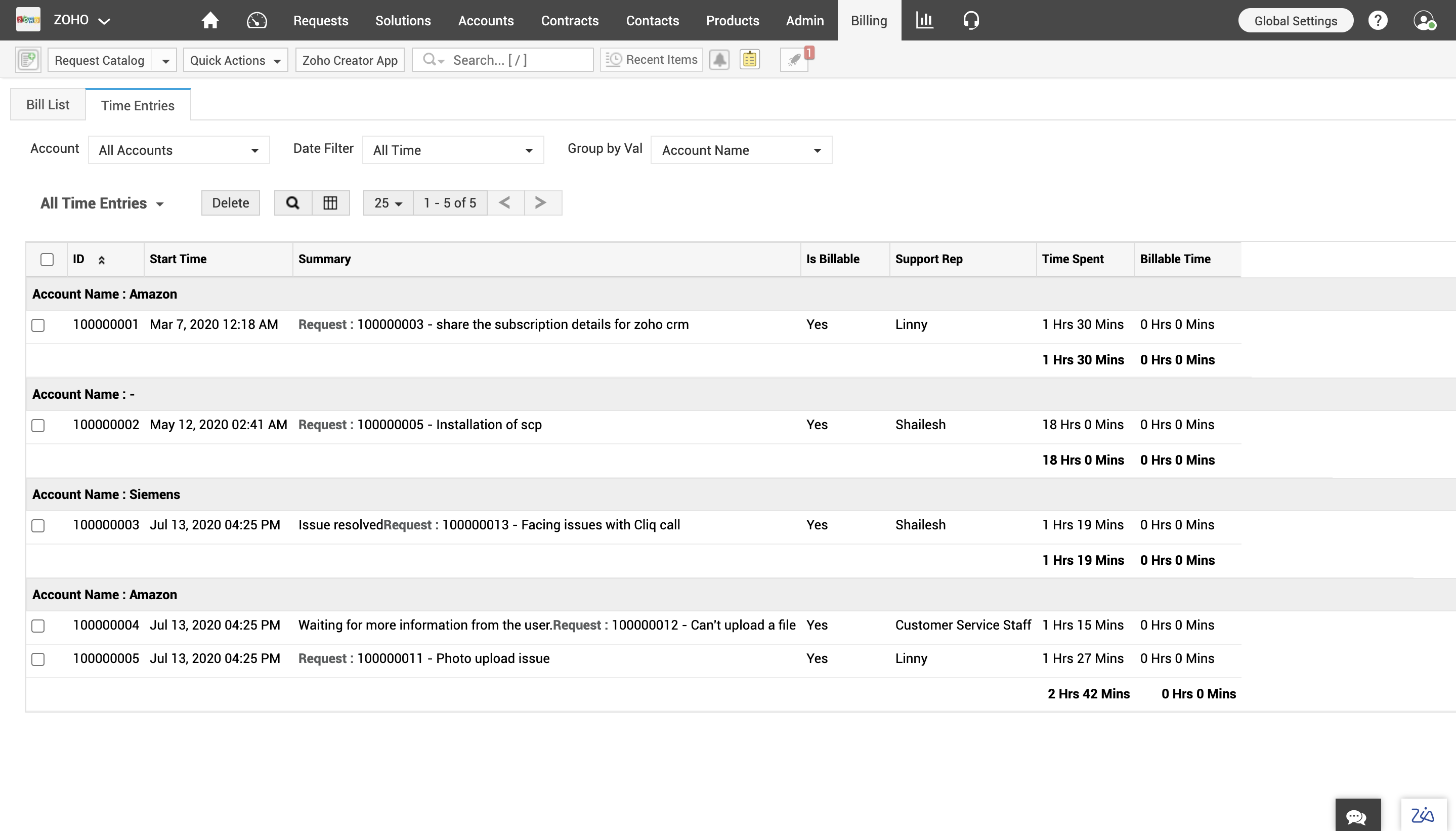 Customer service time tracking