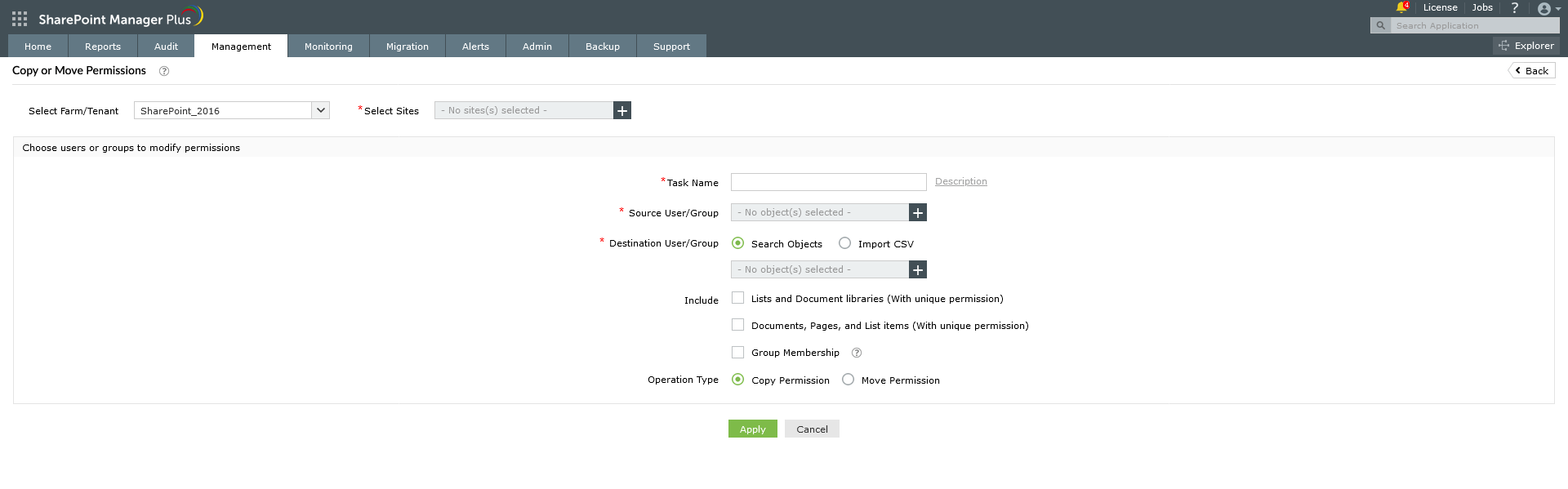 An image showing the Copy or Move Permissions feature