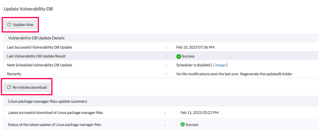 Vulnerability DB Sync