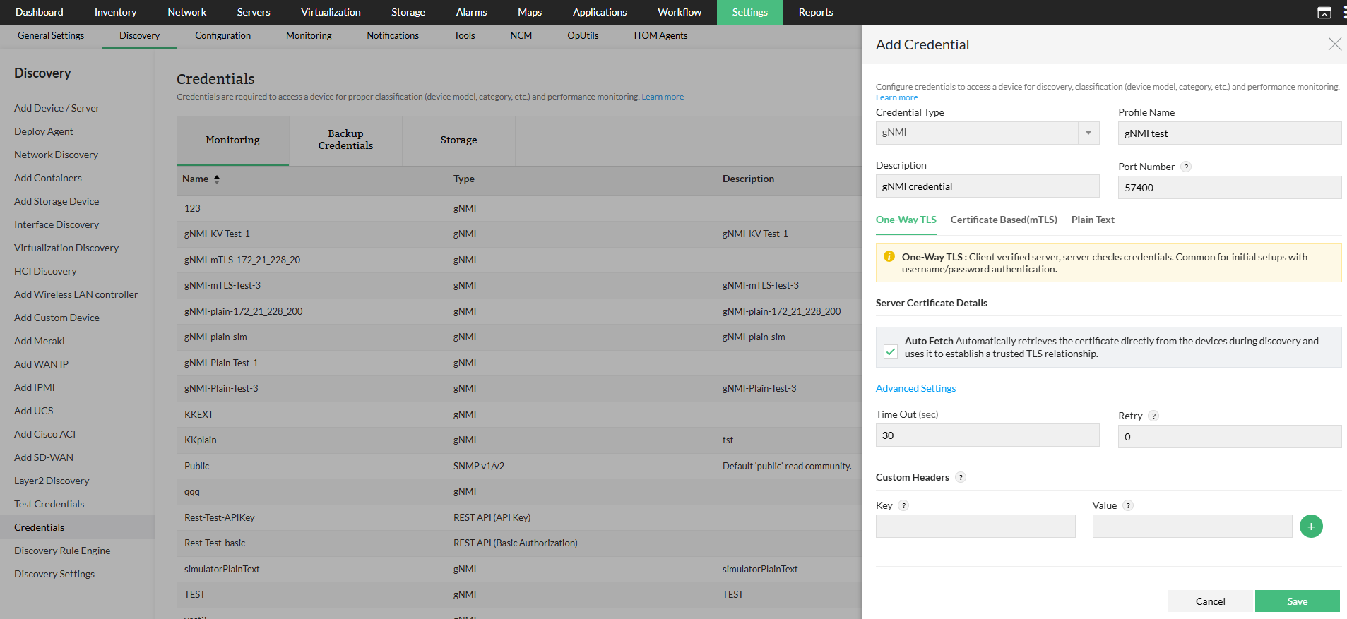 gNMI-based telemetry support