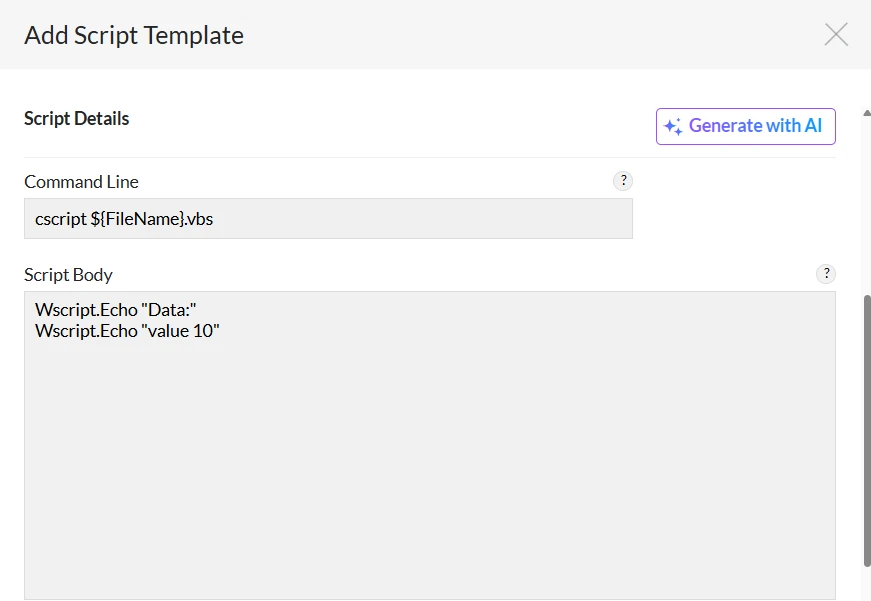 Script monitoring in OpManager: Script details