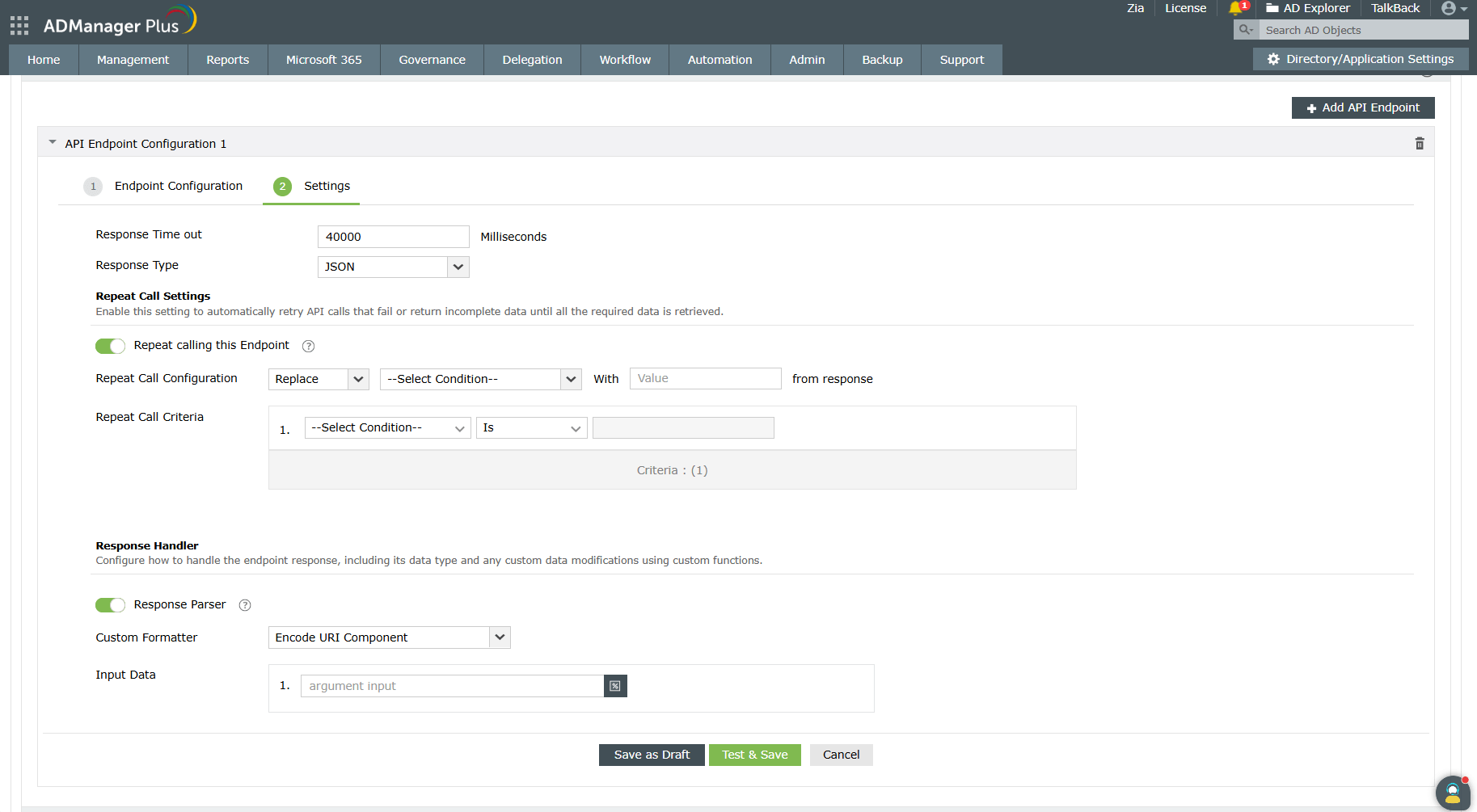 Intégration d'applications personnalisées