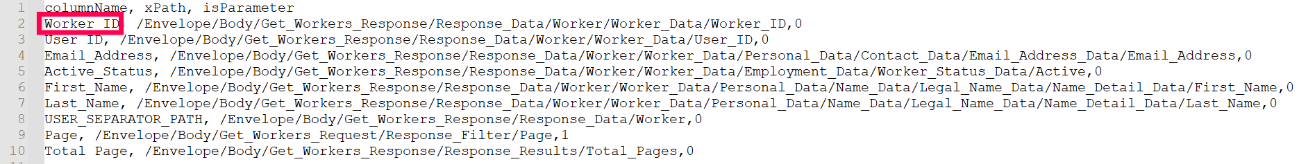 Exemple de fichier CSV