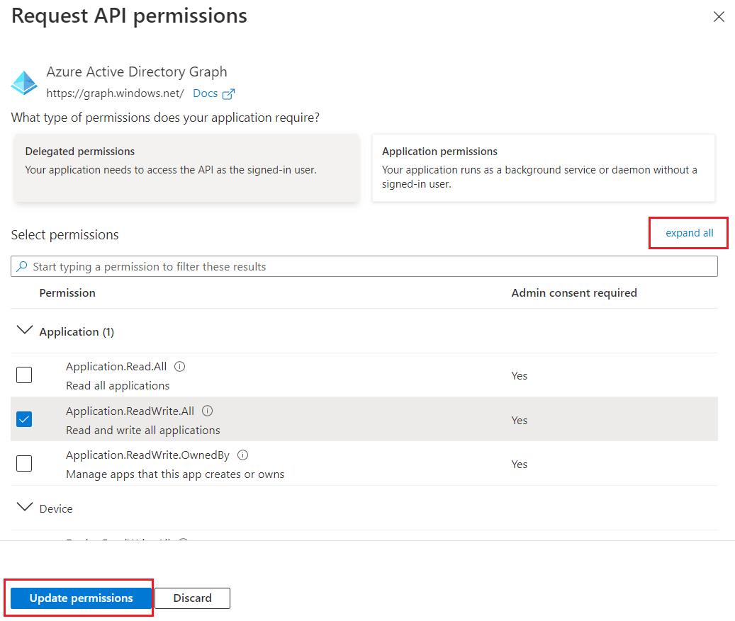Étapes pour modifier les autorisations de l'API REST