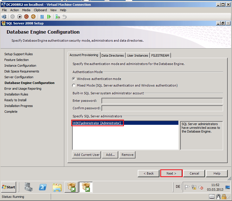 Installation et configuration d'ADMT