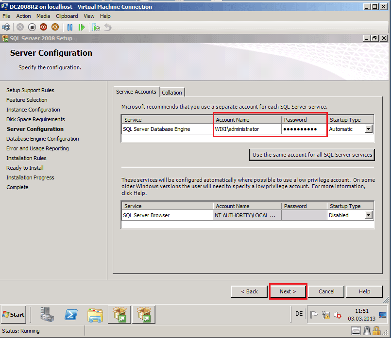 Installation et configuration d'ADMT