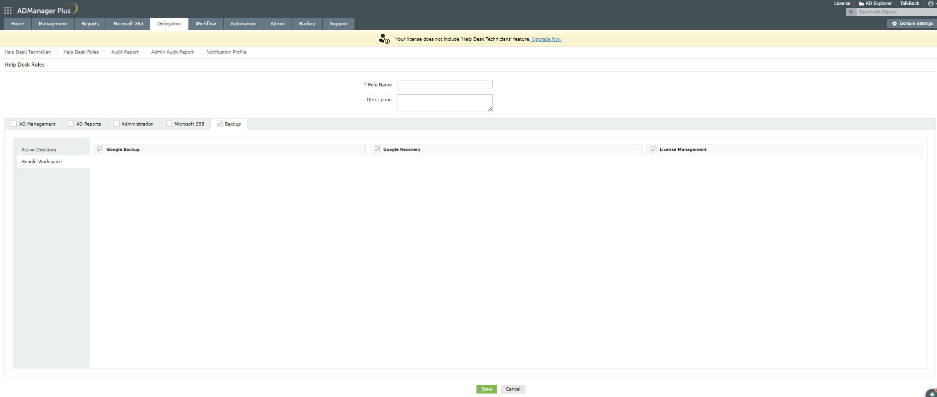 Autorisations nécessaires pour sauvegarder les utilisateurs Google Workspace