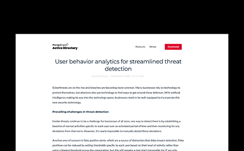Analyse du comportement des utilisateurs pour une détection des menaces rationalisée