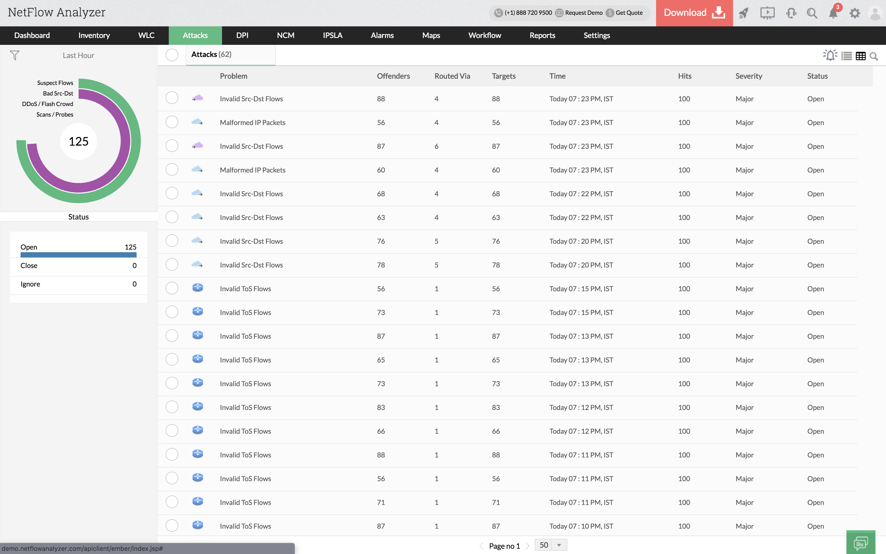 Network security event list