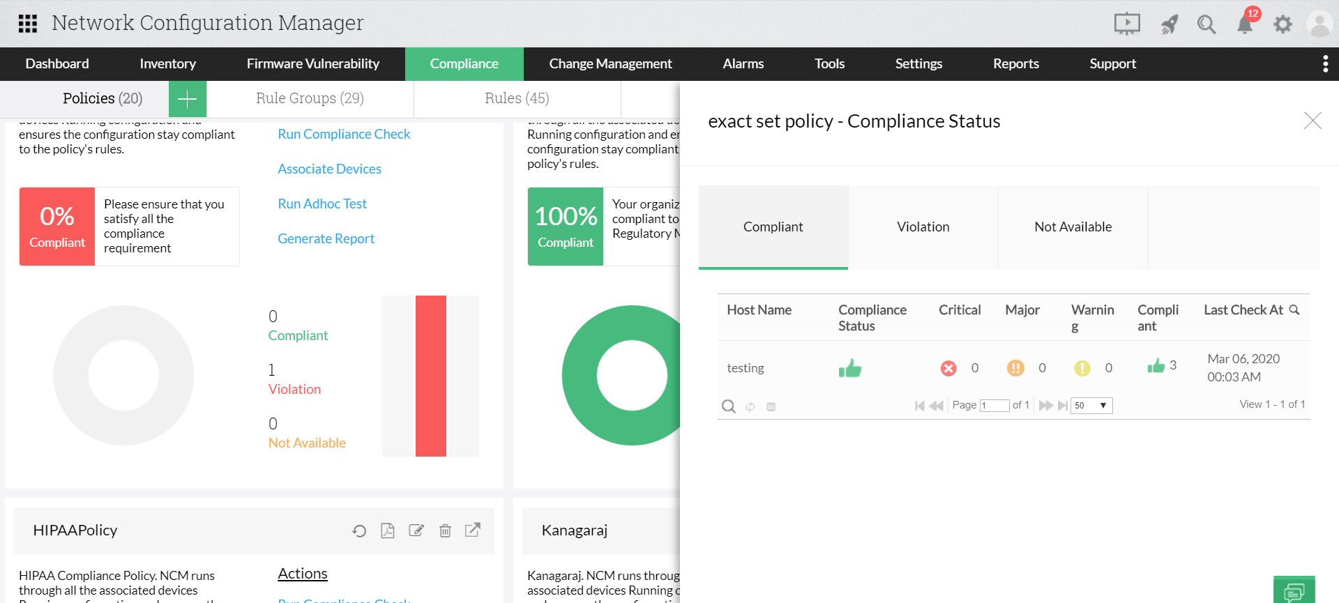 Audit compliance in Siemens Configurations - ManageEngine Network Configuration Manager