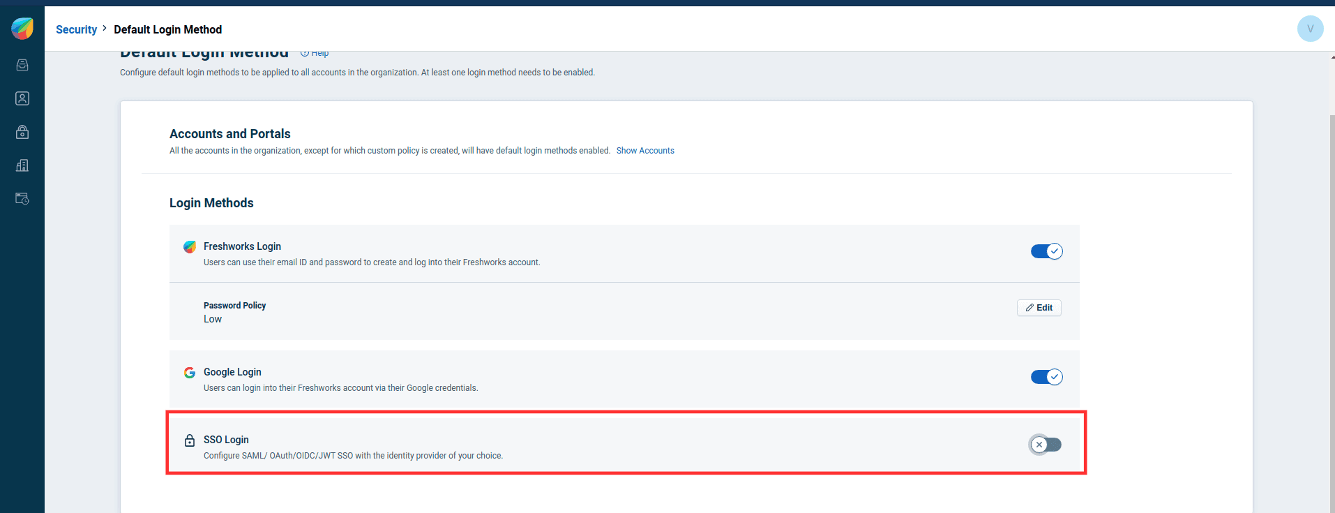 Configuration des informations SSO par défaut pour Freshdesk dans ADSelfService Plus