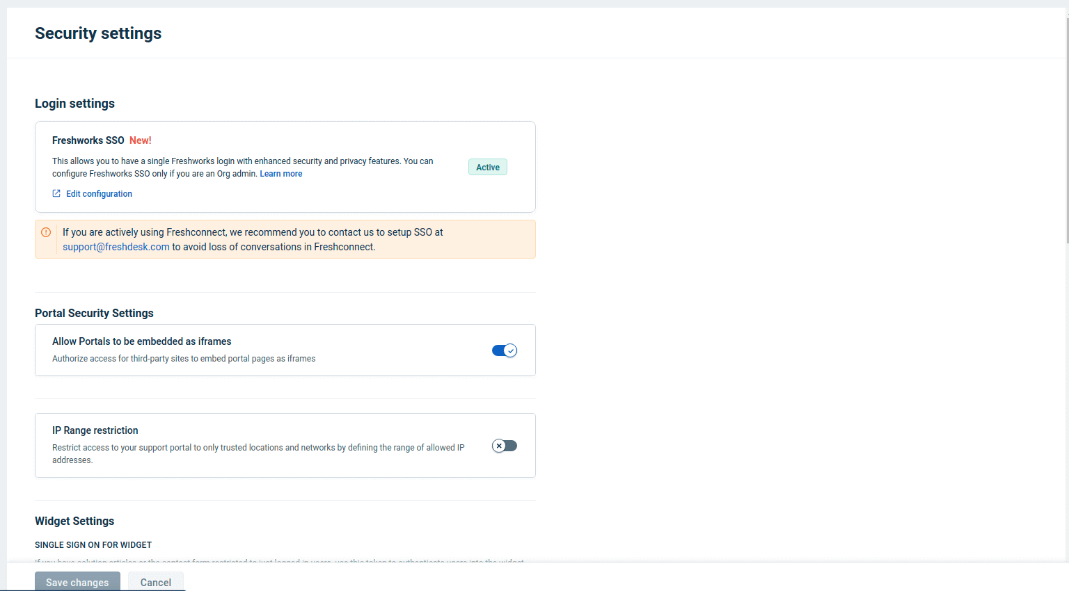 Configuration des informations de sécurité SSO pour Freshdesk dans ADSelfService Plus