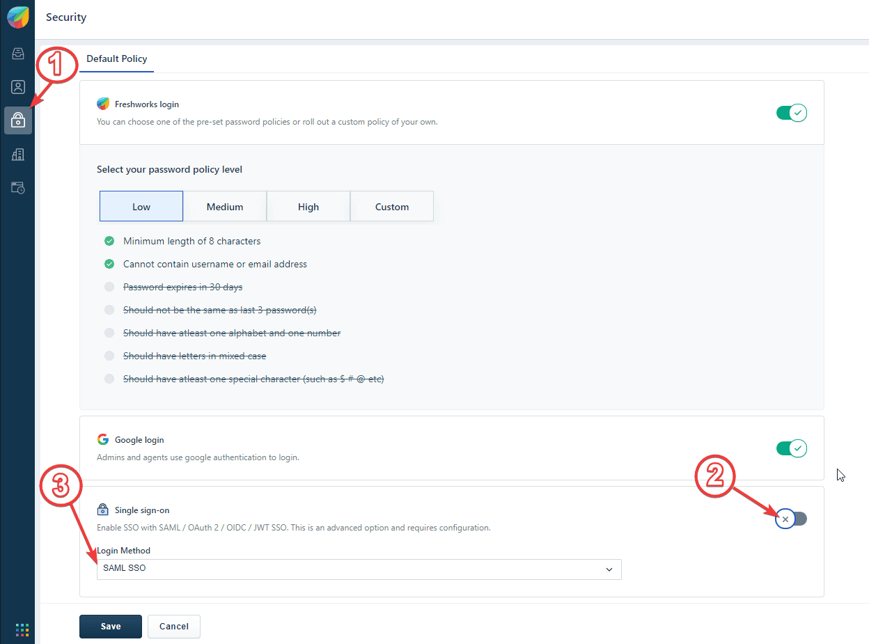 Détails SSO SP Freshdesk pour SSO dans ADSelfService Plus
