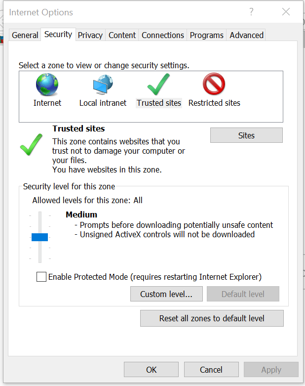 Activation des cookies dans Internet Explorer