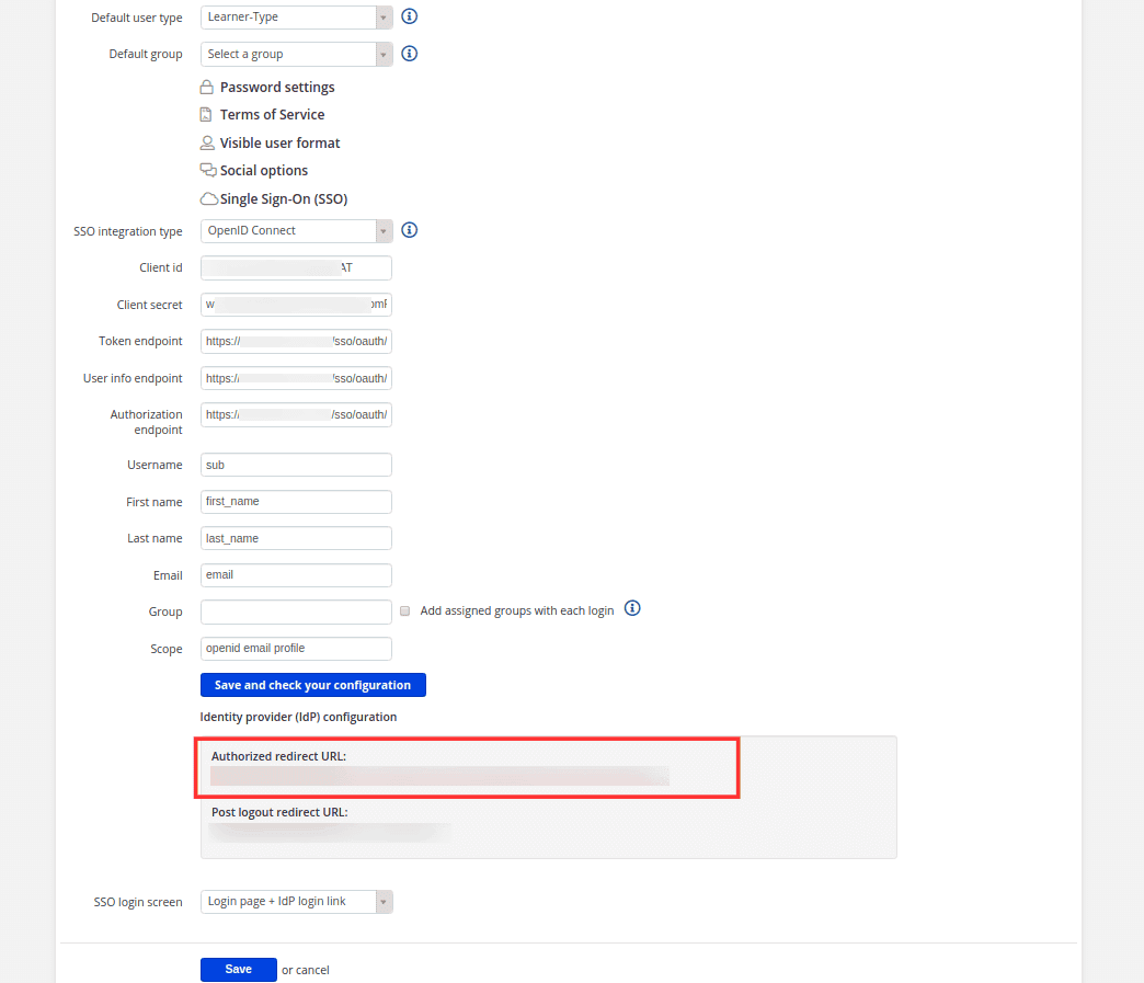 Configurer Oauth ou OpenID Connect SSO pour une application personnalisée