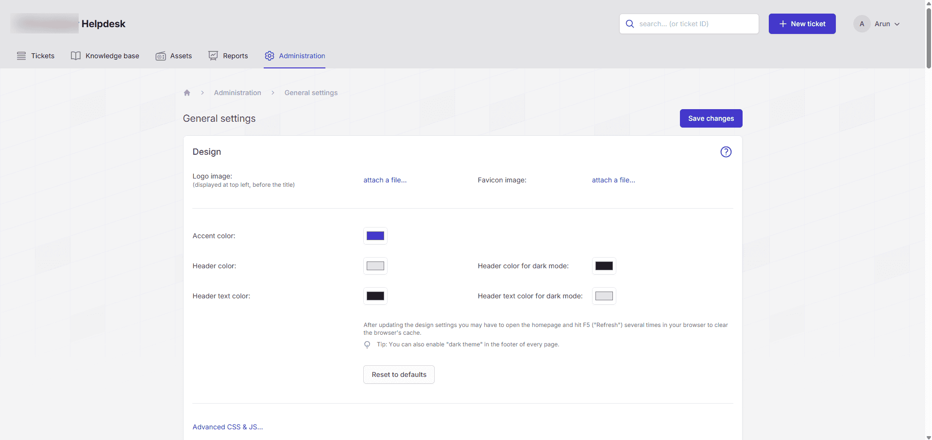Console d'administration JitBit pour configurer le SSO SAML via ADSelfService Plus