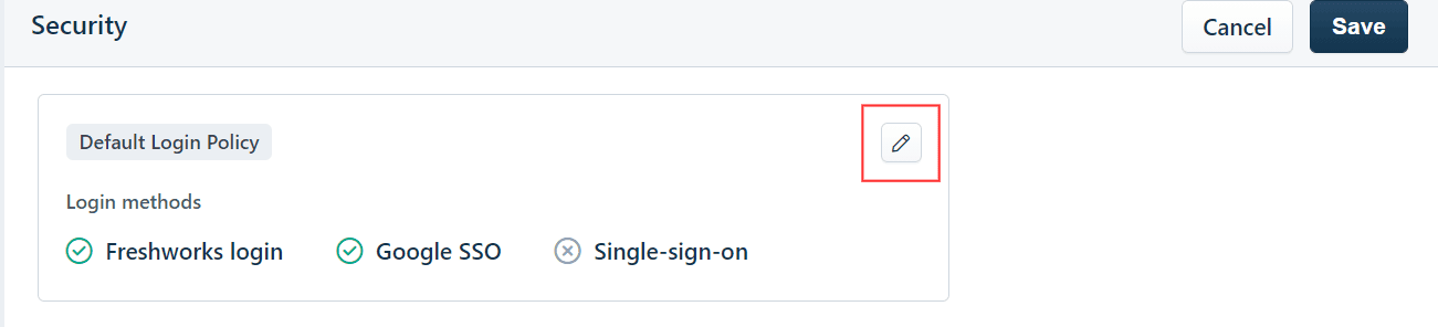 Modification de la politique de connexion Freshworks pour SSO dans ADSelfService Plus