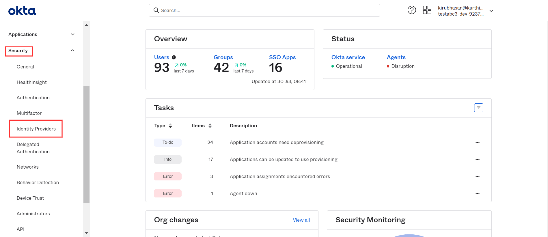 Configuration du SSO pour Okta dans ADSelfService Plus