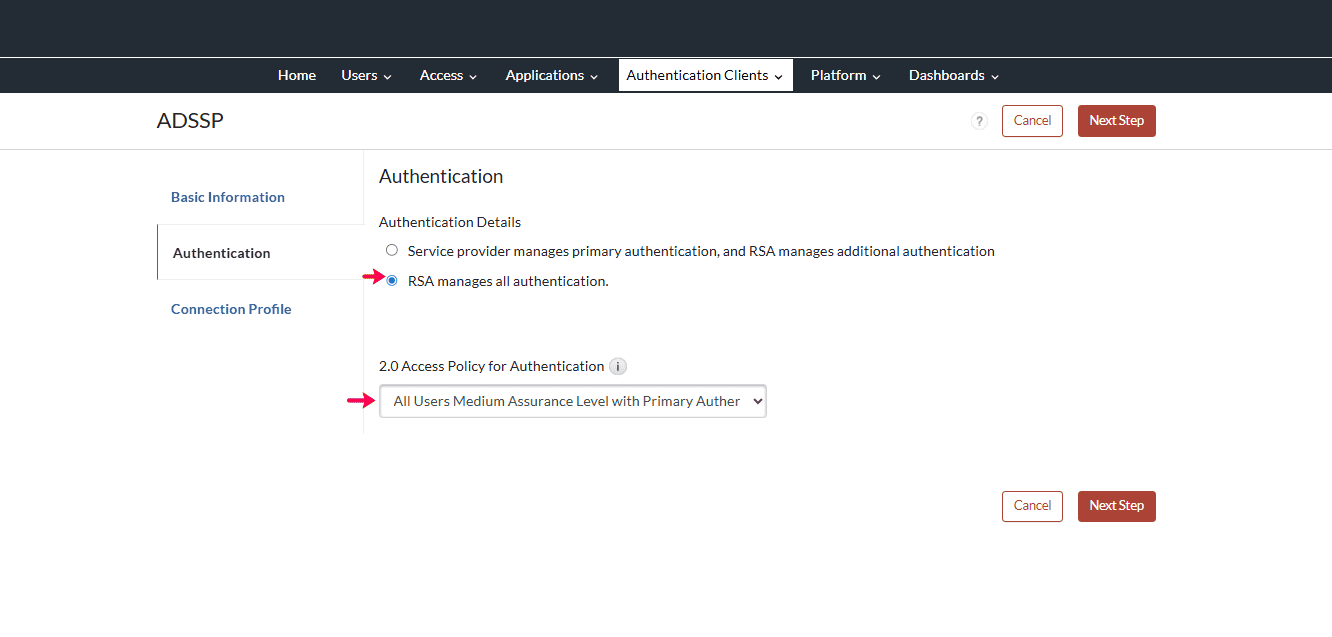 RSA Cloud gère toute l'authentification lors du MFA depuis ADSelfService Plus