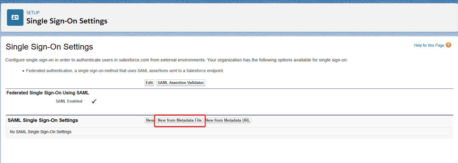 Salesforce SAML SSO via fichier de métadonnées dans ADSelfService Plus