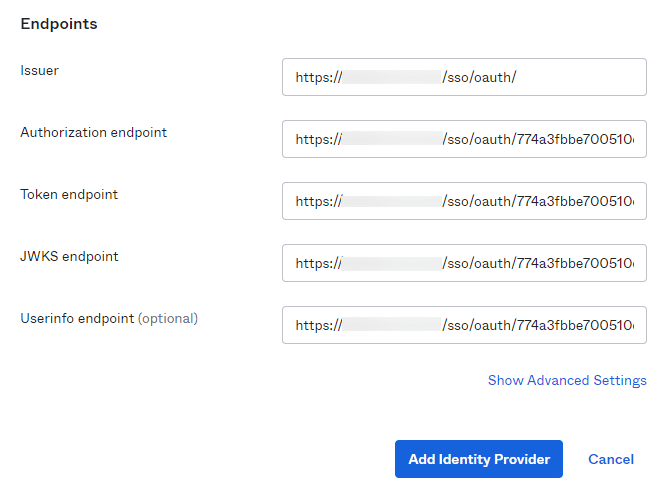 Informations sur le point de terminaison SSO dans Okta pour ADSelfService Plus