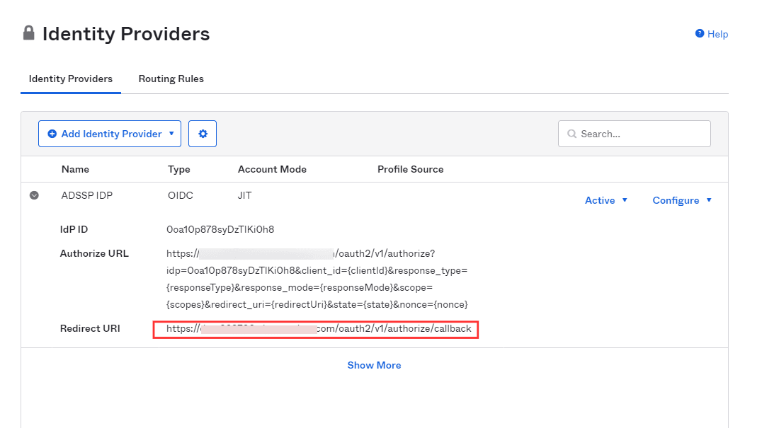 URL de redirection SSO dans Okta pour ADSelfService Plus