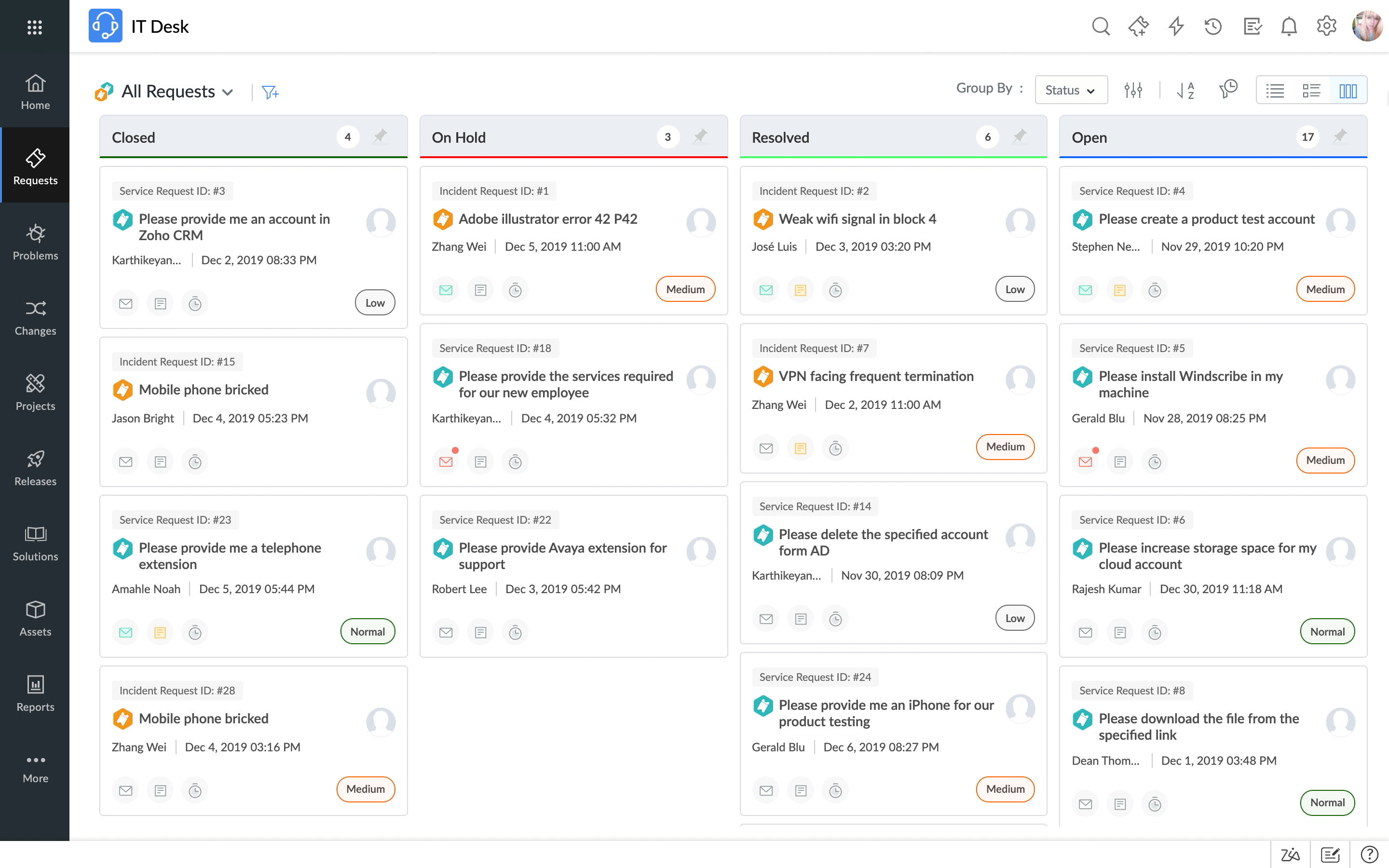 Kanban Board for service desk