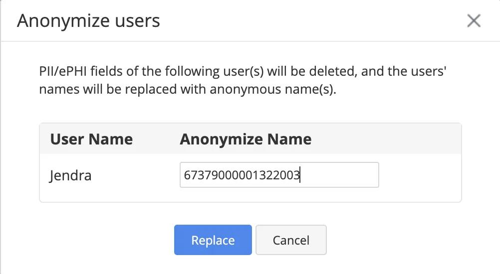 Anonymize users