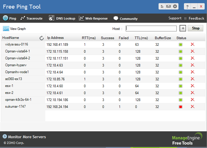 Free ICMP Ping and Traceroute Tool - ManageEngine Free Tools