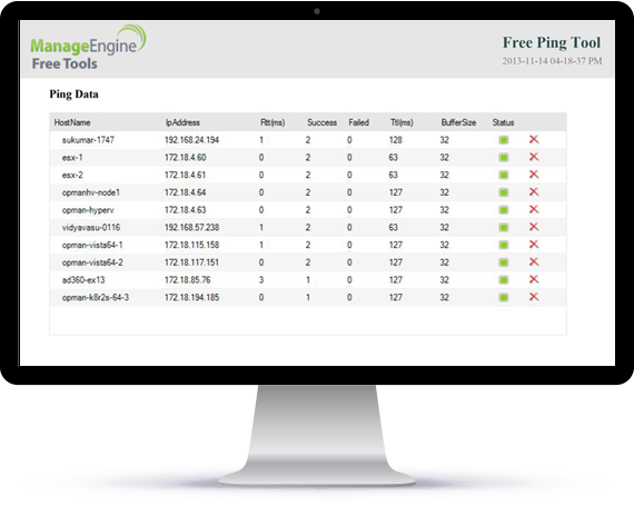 Ping Reports - ManageEngine Free Tools