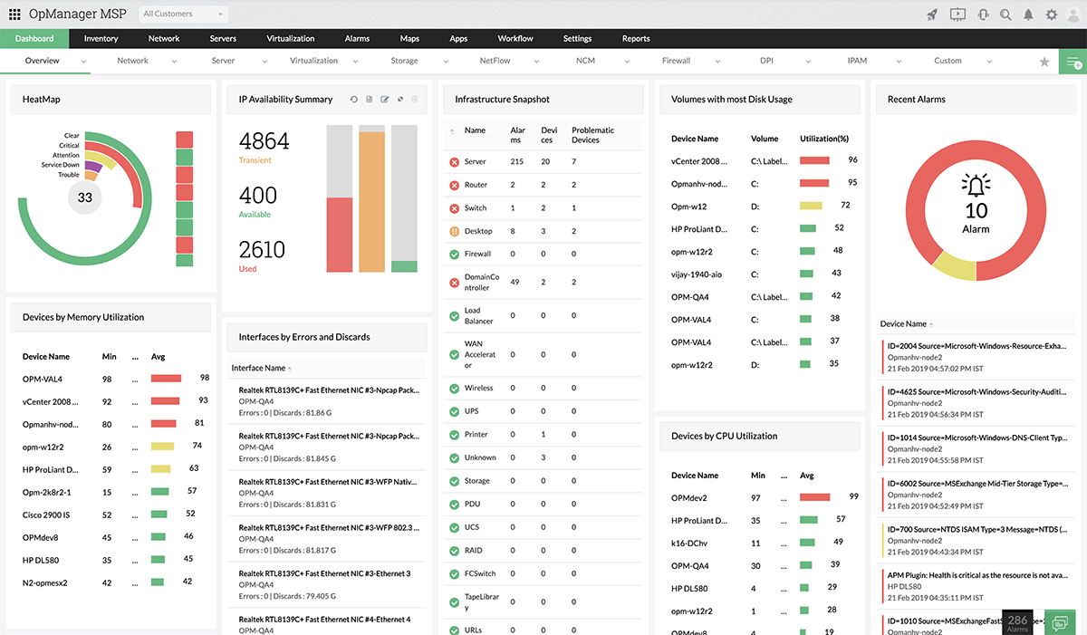 Network Monitoring Solution Snapshots- ManageEngine OpManager