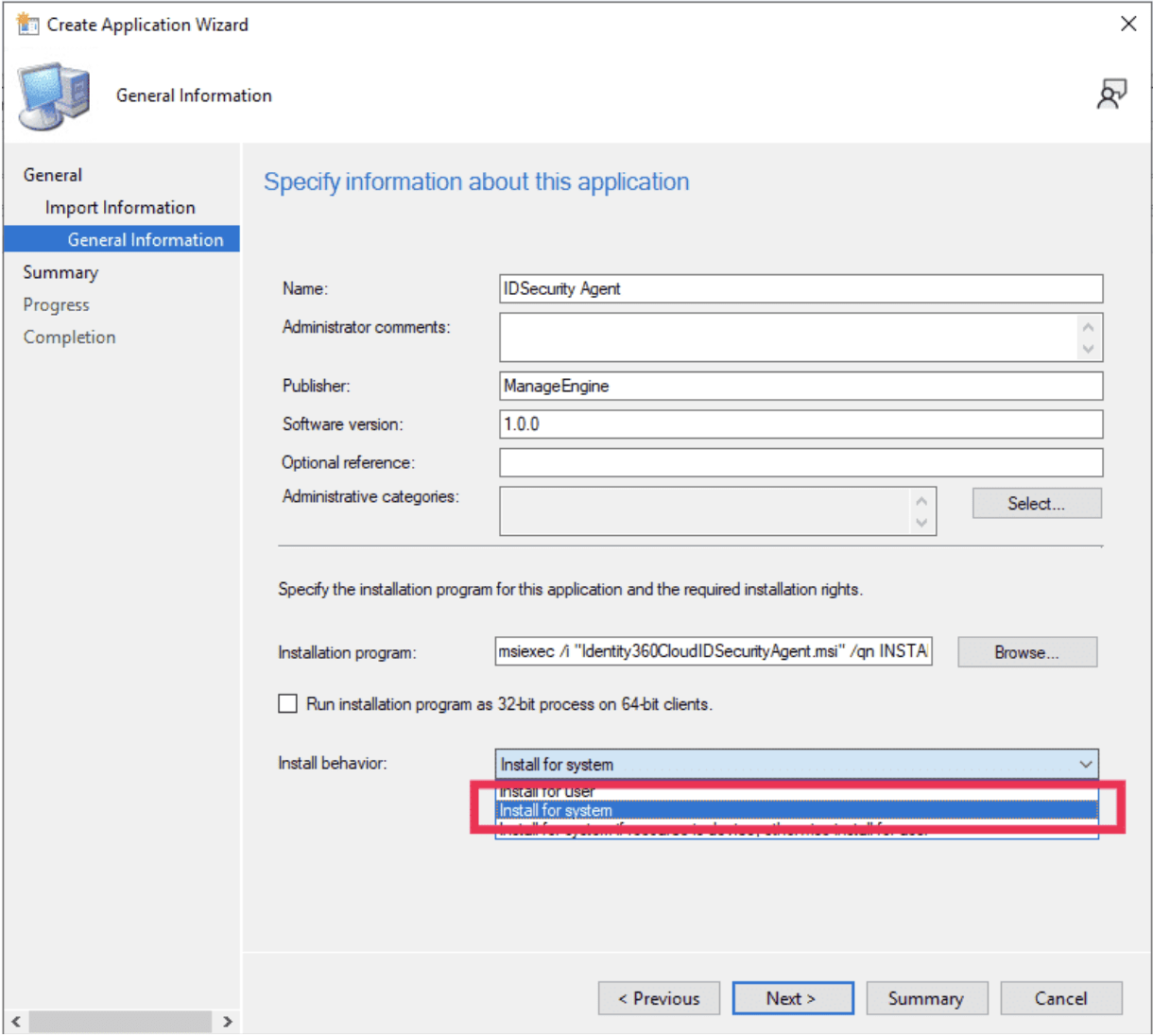 IDSecurity Agent installation via MCM
