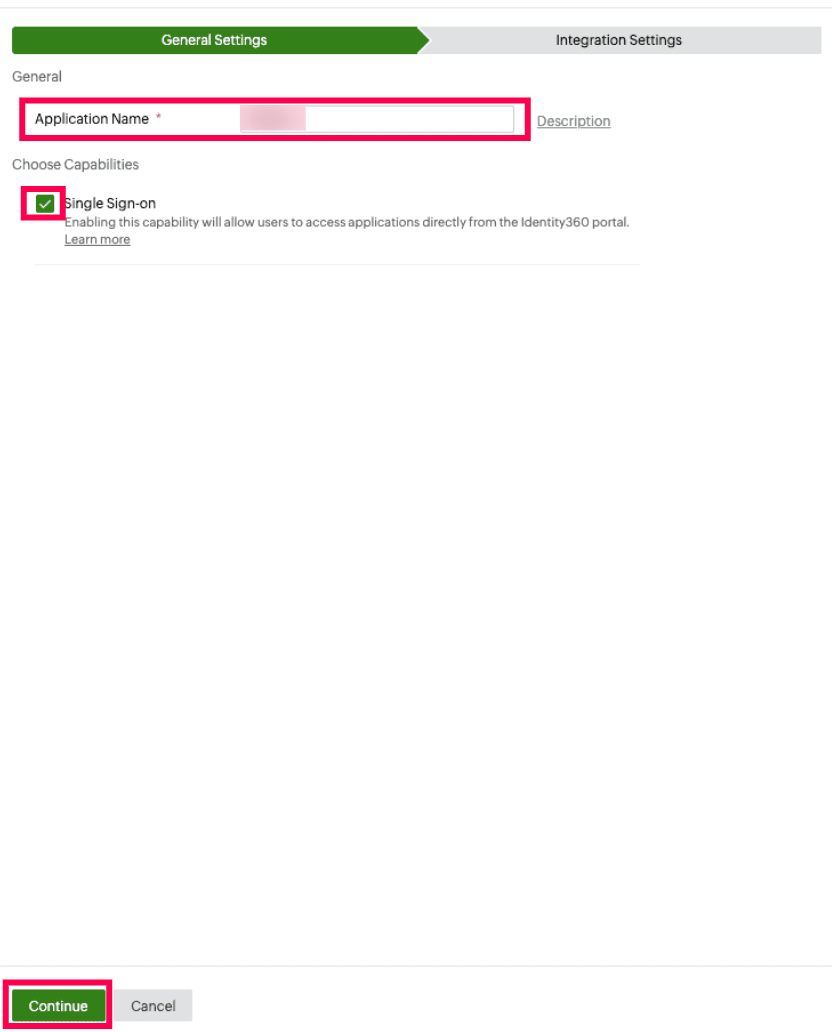 Identity360 application configuration General Settings