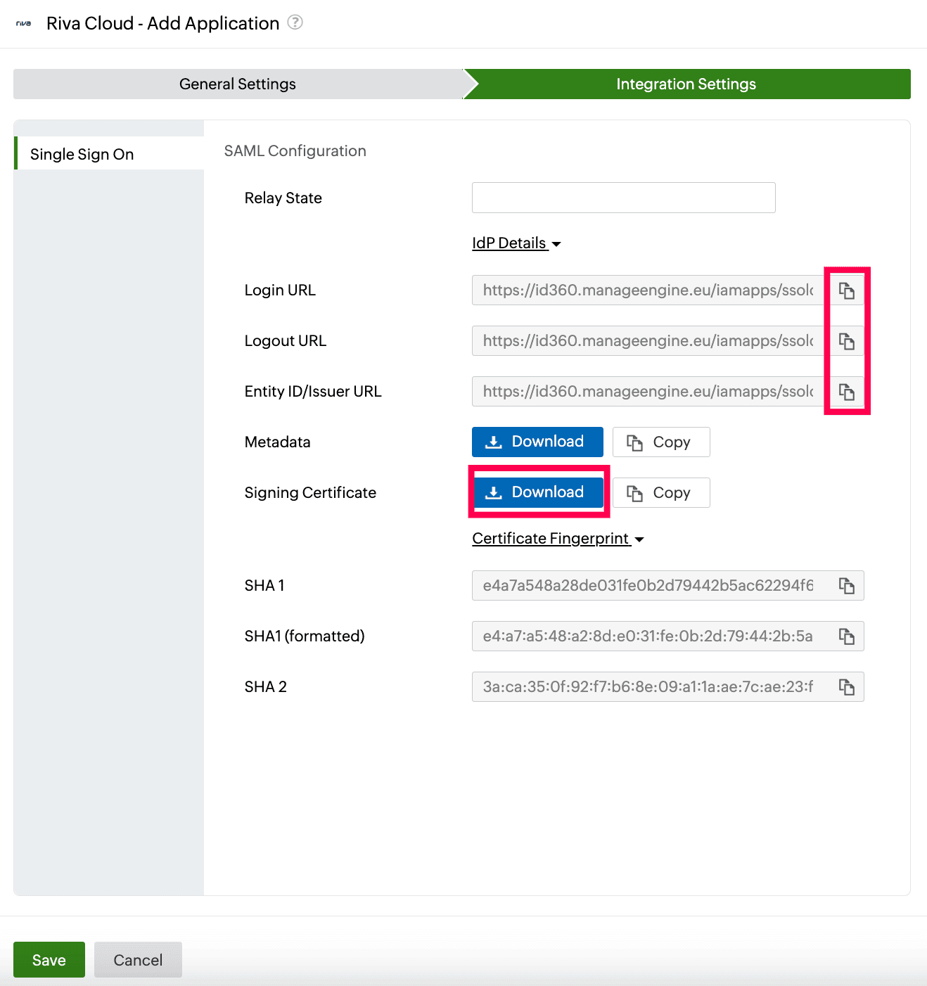 Identity360 application configuration