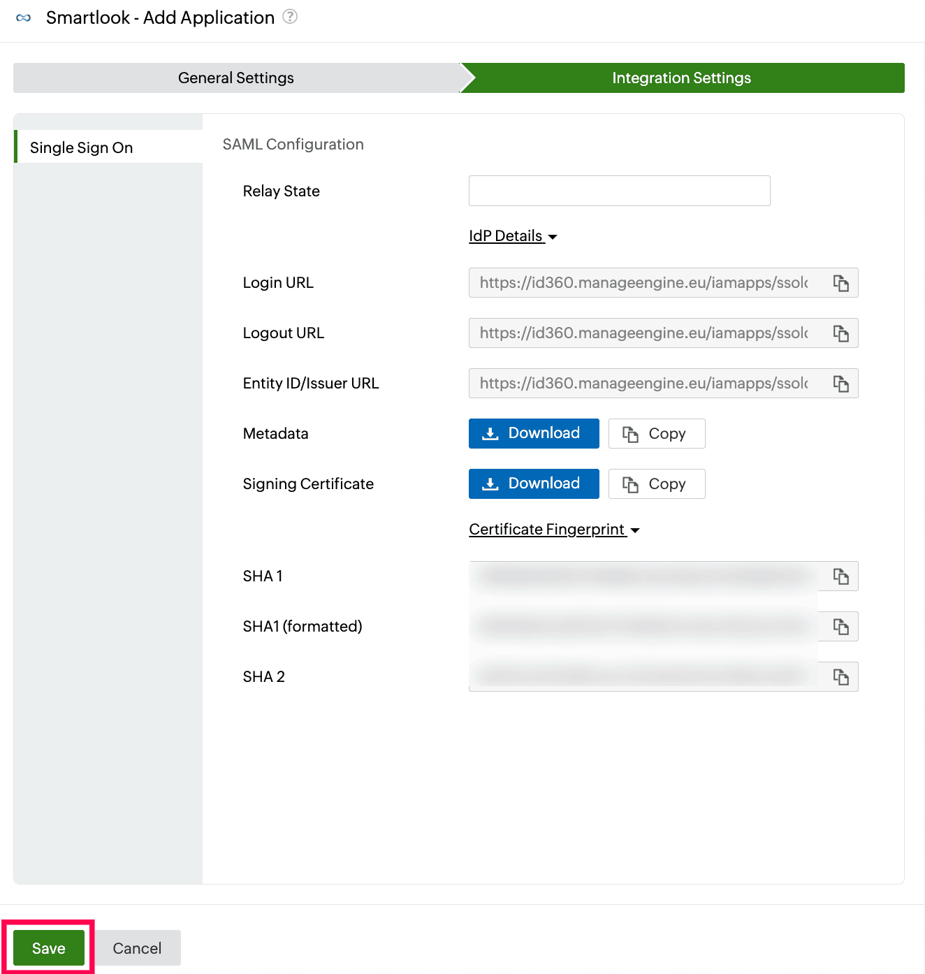 Identity360 application configuration