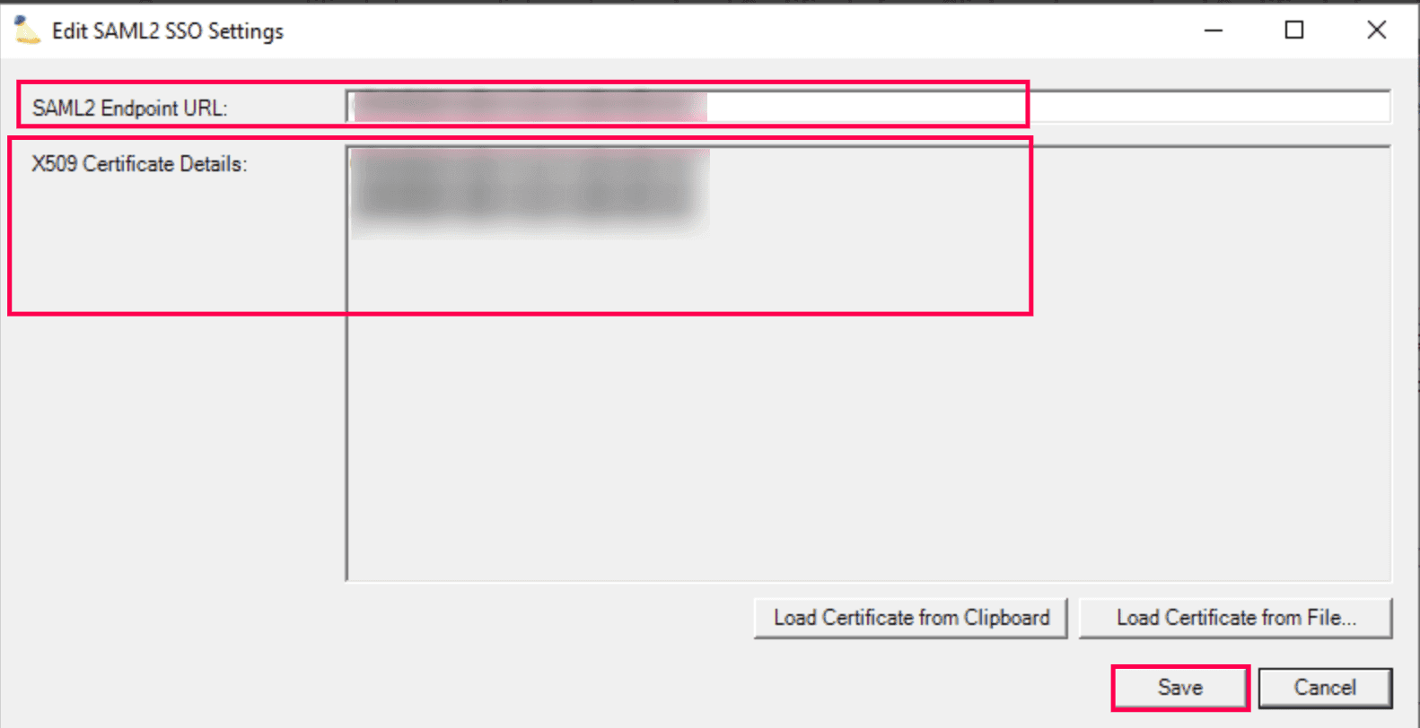 Projector PSA SAML configuration