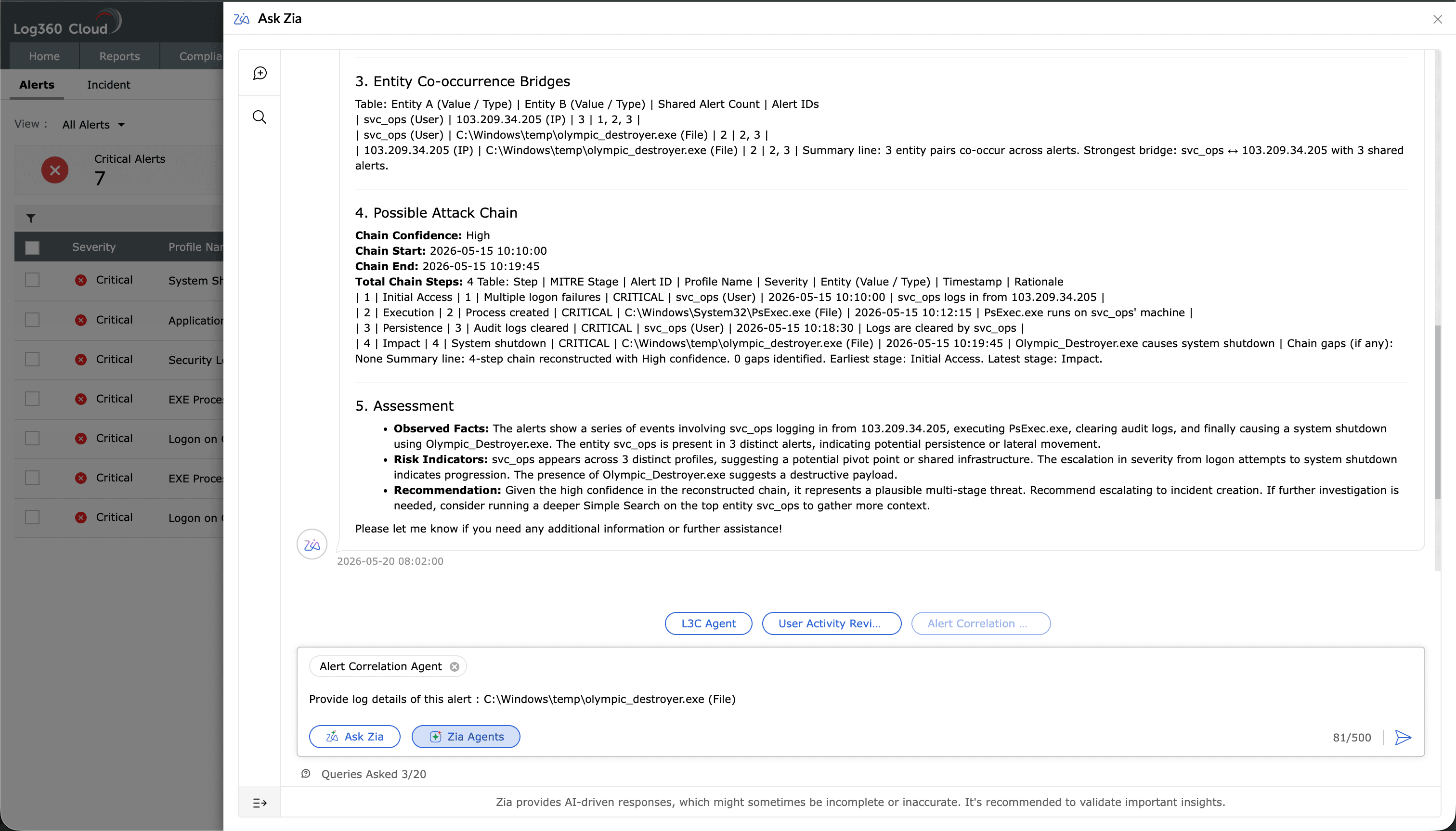 Alert Correlation Agent screenshot